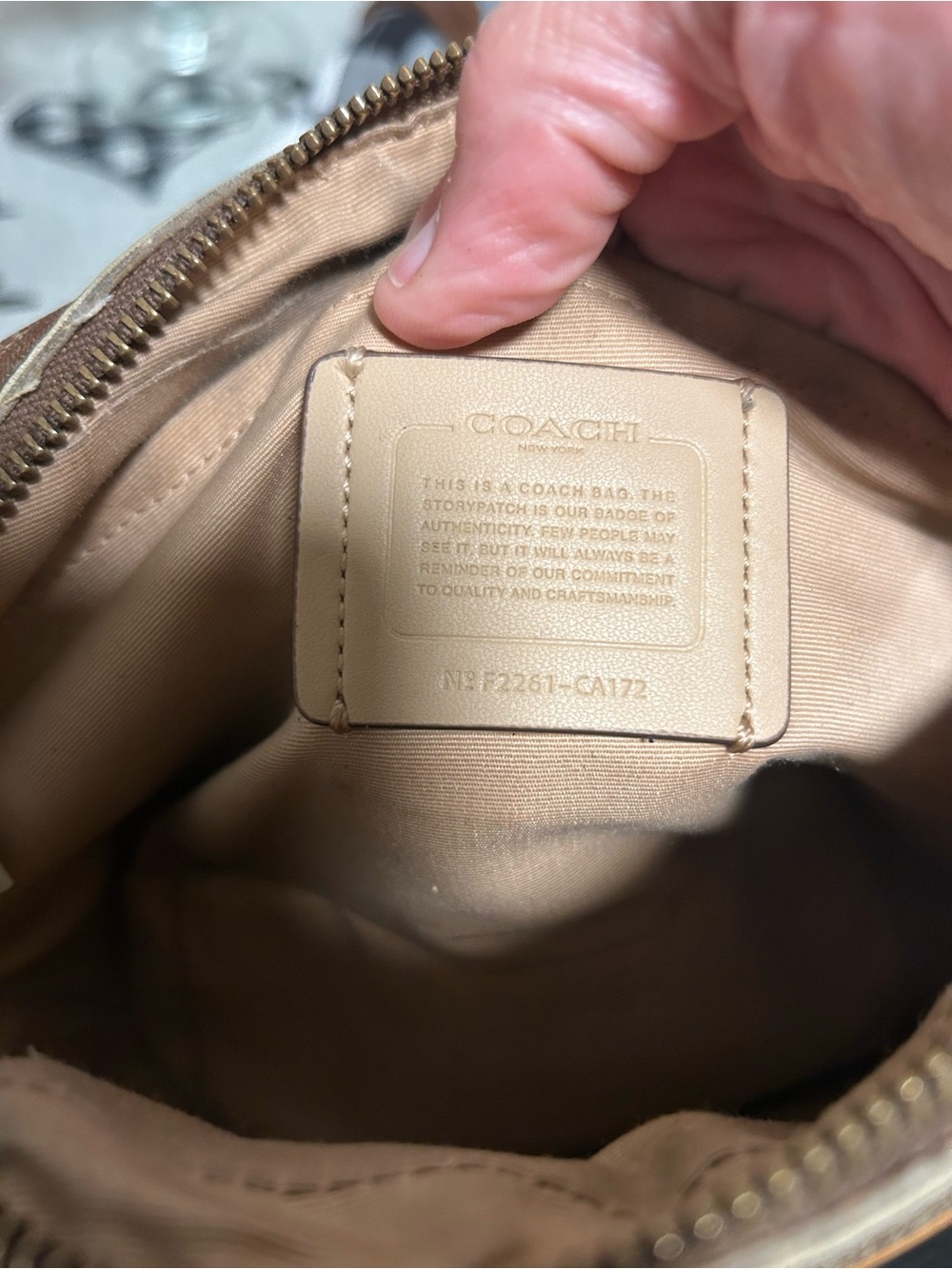 Coach Jamie Multi Signature Camera Crossbody with Tan Leather Trim CA172 - Picture 7 of 16